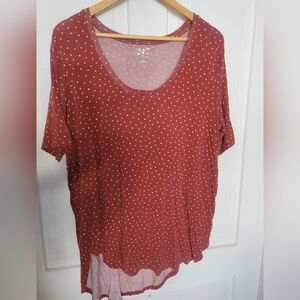 Women's Orange Polka Dot Top